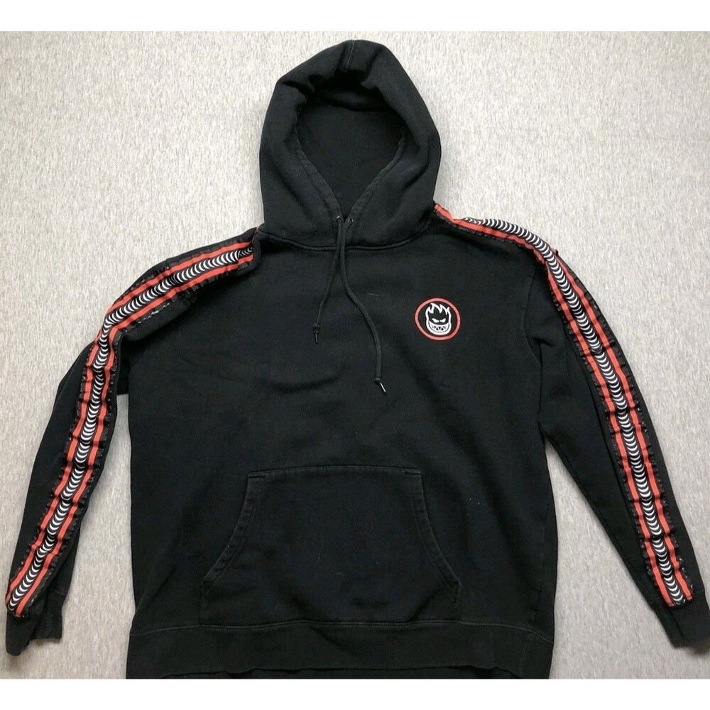 Spitfire Wheels 'The End' Pullover Hoodie with Bighead Sleeve Tape Sz XL